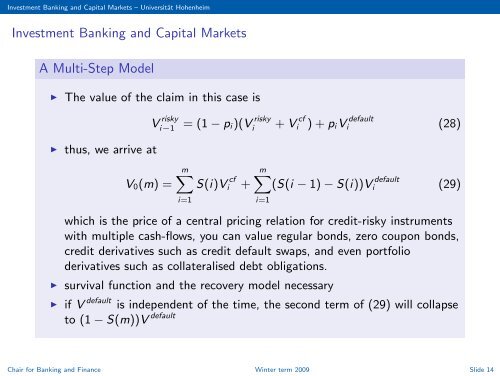 Basics of Credit Risk - Universität Hohenheim