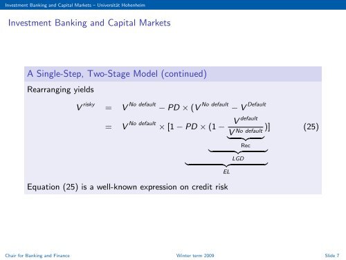 Basics of Credit Risk - Universität Hohenheim