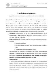Finanzmärkte und Investment Banking - Universität Hohenheim