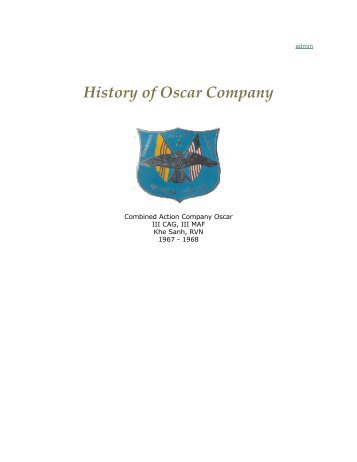 History of Oscar Company - USMC Combined Action Platoon ...