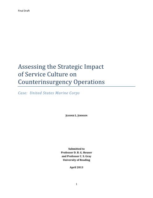 Assessing the Strategic Impact of Service Culture on ...