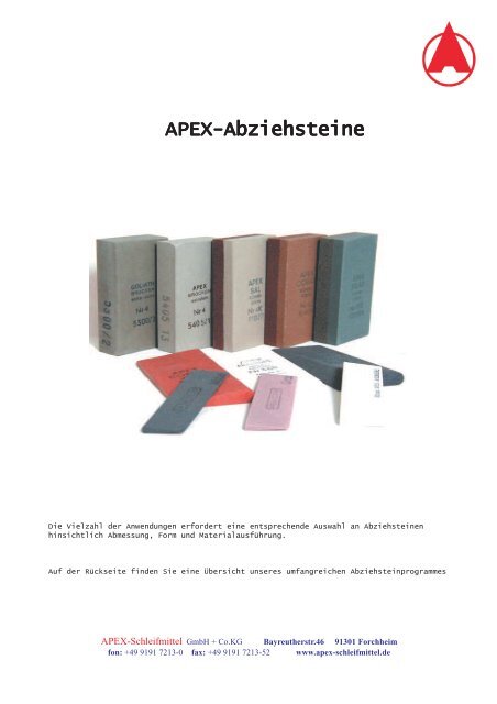 APEX-Abziehsteine - APEX - Schleifmittel
