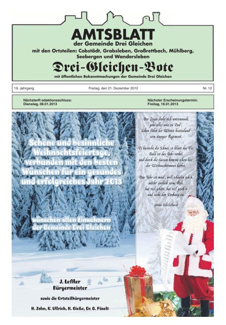 AMTSBLATT - Gemeinde Drei Gleichen - Gemeinde-drei-gleichen.de