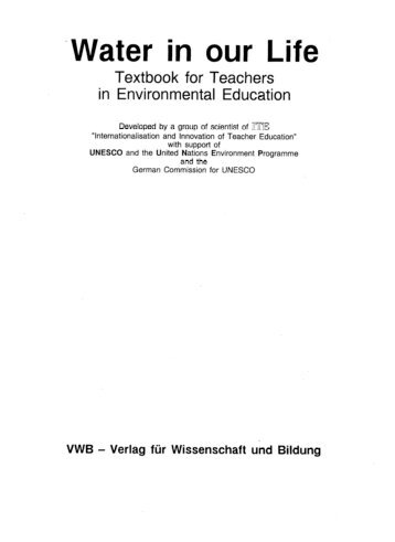 Water in our life: textbook for teachers in ... - unesdoc - Unesco