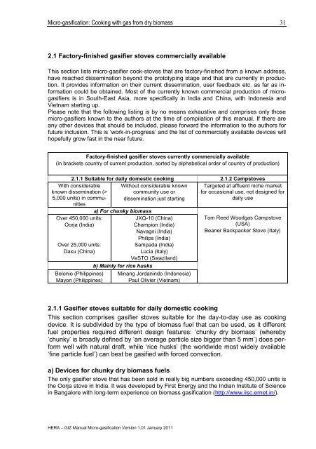 Micro-gasification: Cooking with gas from biomass - Amper