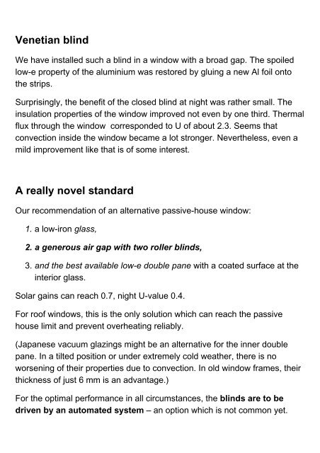 Thermal improvement of windows by low-emissivity blinds - Amper