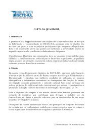 CARTA DA QUALIDADE - Biblioteca - iscte-iul