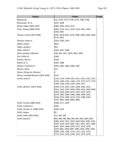 Mitchell, Ewing Young, Jr. (1873-1954), Papers, 1840-1949 (C1041)