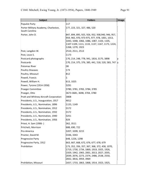Mitchell, Ewing Young, Jr. (1873-1954), Papers, 1840-1949 (C1041)