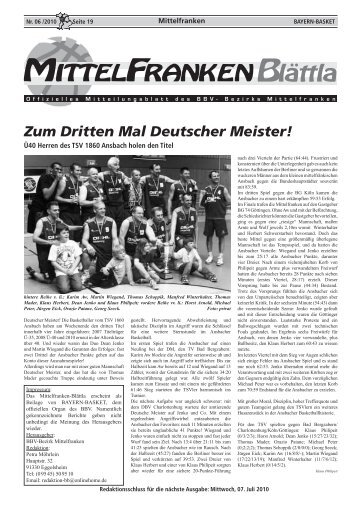 Juni/Juli 2010 - Bayerischer Basketball Verband - Bezirk Mittelfranken