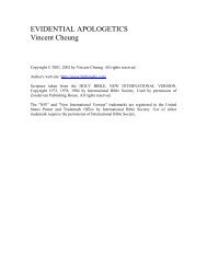 EVIDENTIAL APOLOGETICS Vincent Cheung