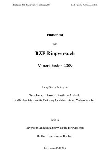 Endbericht zum BZE Ringversuch Mineralboden 2009 (4.09 MB)