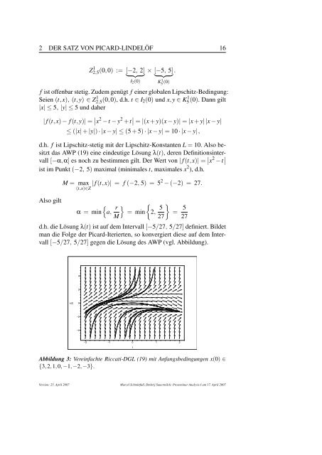 Differentialgleichungen I: Existenz und Eindeutigkeit - JavaPsi