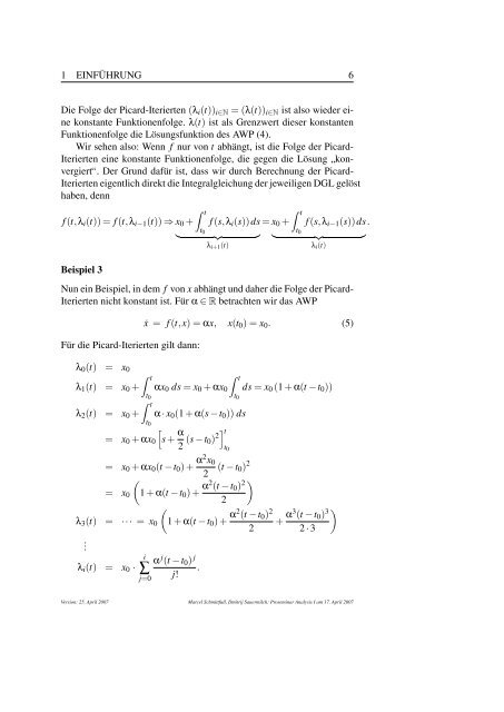 Differentialgleichungen I: Existenz und Eindeutigkeit - JavaPsi