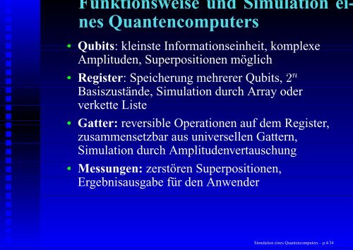 Simulation eines Quantencomputers - JavaPsi
