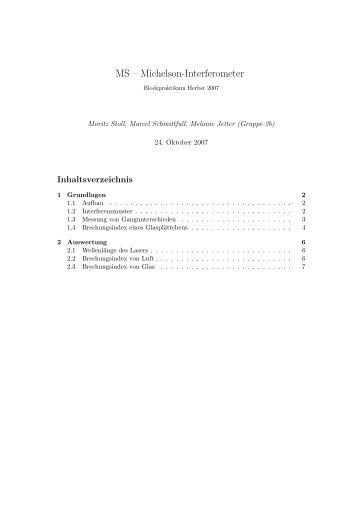 MS – Michelson-Interferometer - JavaPsi