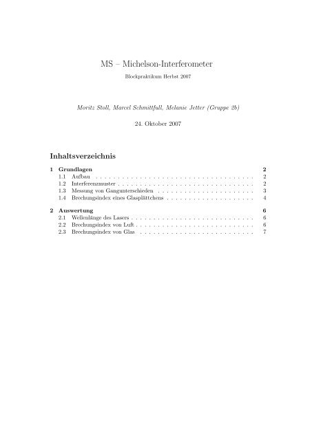 MS – Michelson-Interferometer - JavaPsi