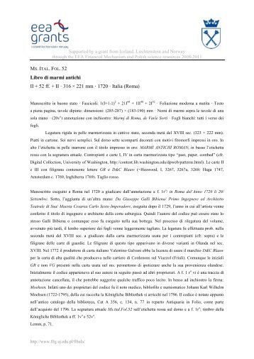 MS. ITAL. FOL. 52 Libro di marmi antichi II + 52 ff. + II · 316 × 221 mm