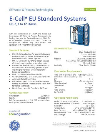 E-Cell EU Standard Systems - MK-3, 1 to 12 Stacks