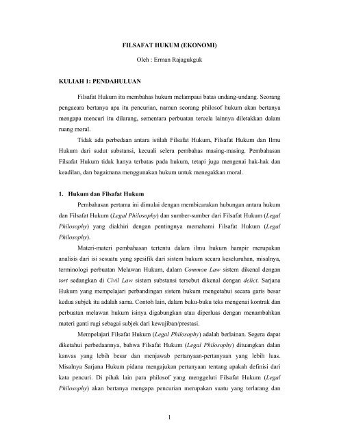 1 Filsafat Hukum Ekonomi Erman Dan Hukum