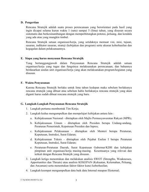 Teknik Penyusunan Rencana Stratejik - Portal Kementerian Agama RI