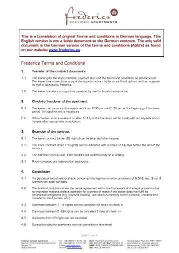 general terms and conditions - Apartmentservice