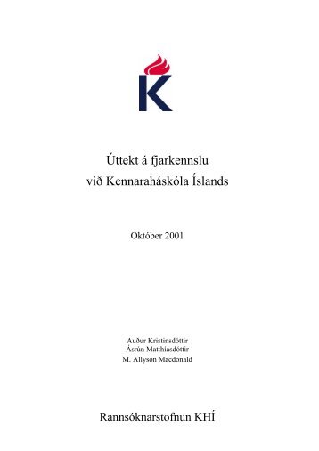 Úttekt á fjarkennslu við Kennaraháskóla Íslands - Háskóli Íslands