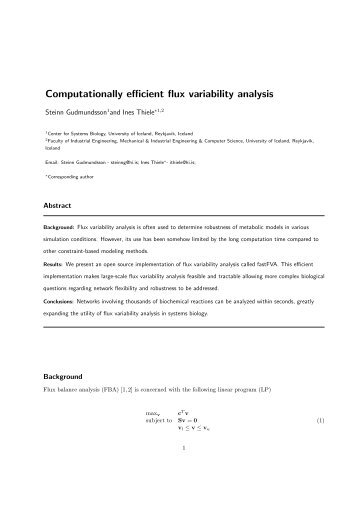 Computationally efficient flux variability analysis