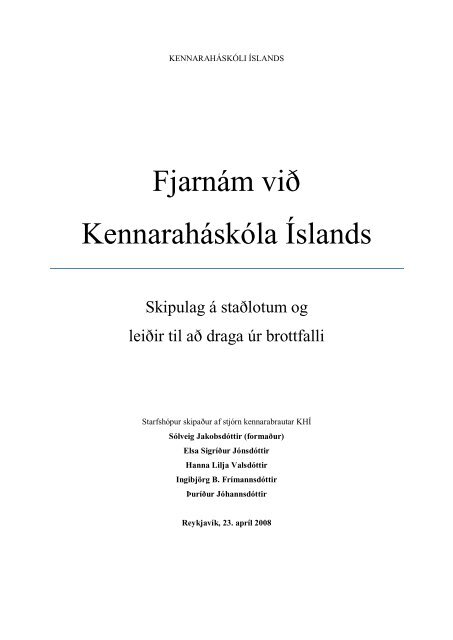 Fjarnám við Kennaraháskóla Íslands - Háskóli Íslands
