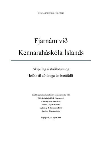 Fjarnám við Kennaraháskóla Íslands - Háskóli Íslands