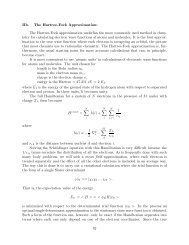 The Hartree-Fock approximation underlies the most commonly used ...