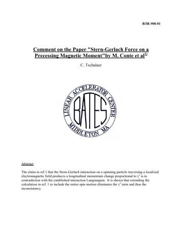 Stern-Gerlach Force on a Precessing Magnetic Moment - MIT