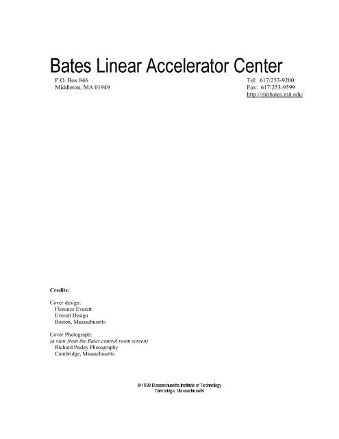 Bates Linear Accelerator Center - MIT