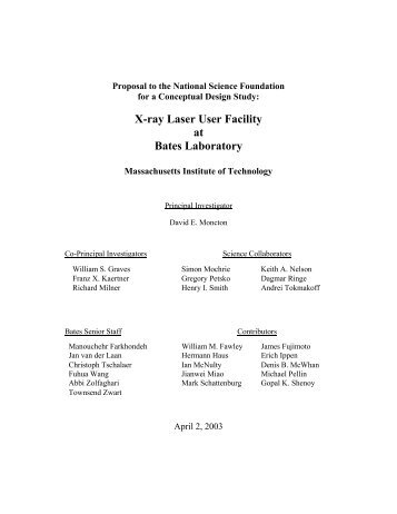Proposal to NSF for a conceptual Design Study - MIT