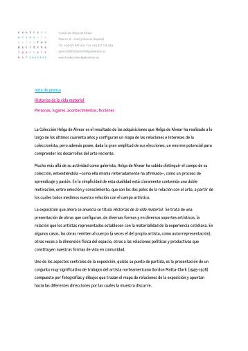 Nota de prensa (PDF) - Fundación Helga de Alvear