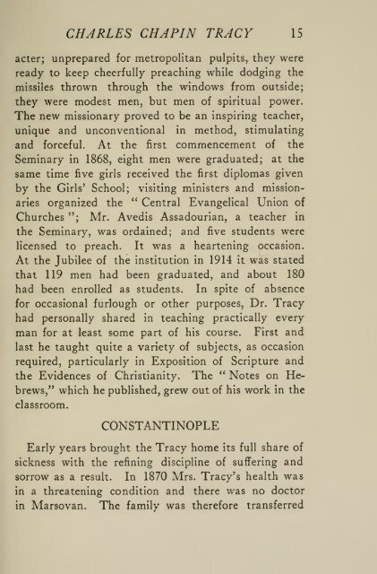 Charles Chapin Tracy, missionary, philanthropist, educator, first ...