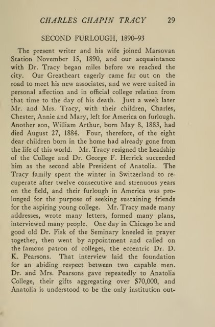 Charles Chapin Tracy, missionary, philanthropist, educator, first ...