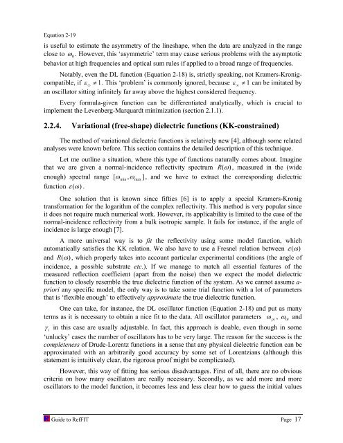 software to fit optical spectra - Quantum Materials Group