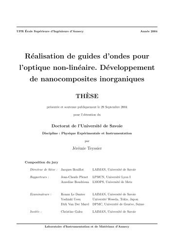 Réalisation de guides d'ondes pour l'optique non-linéaire ...