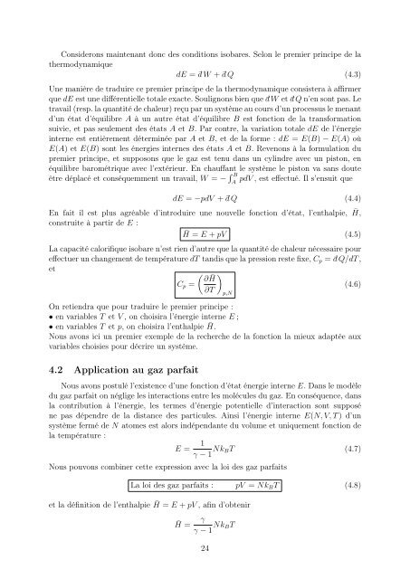 Thermodynamique (2004-2010). - Université de Genève