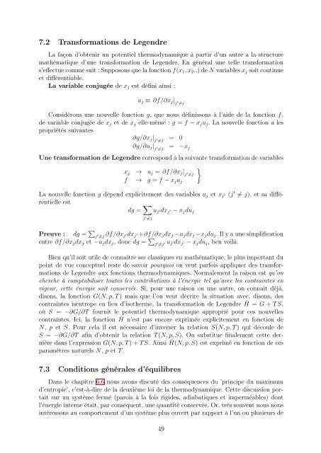 Thermodynamique (2004-2010). - Université de Genève