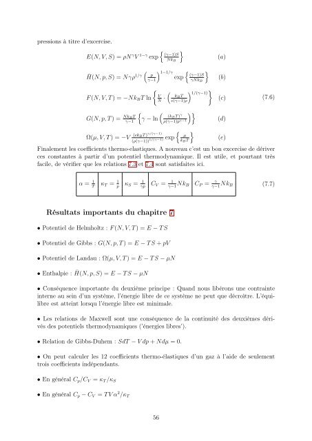 Thermodynamique (2004-2010). - Université de Genève