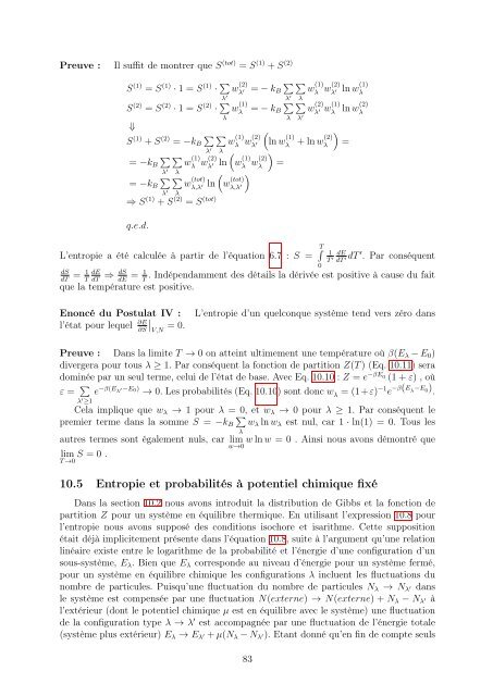 Thermodynamique (2004-2010). - Université de Genève