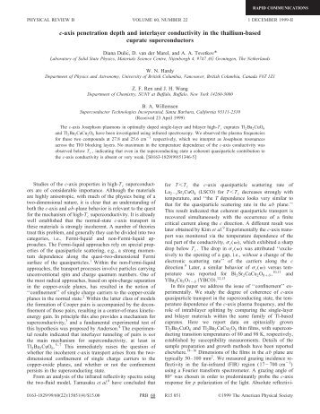 C-axis Penetration Depth and Inter-layer Conductivity - Quantum ...