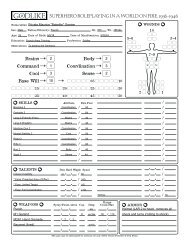 GODLIKE Character Sheet - Arc Dream Publishing