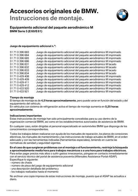 Catalogo accesorios E46.pdf - BMW Carx Spain