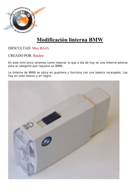 Modificar linterna original BMW con LED de 1W - BMW Carx Spain