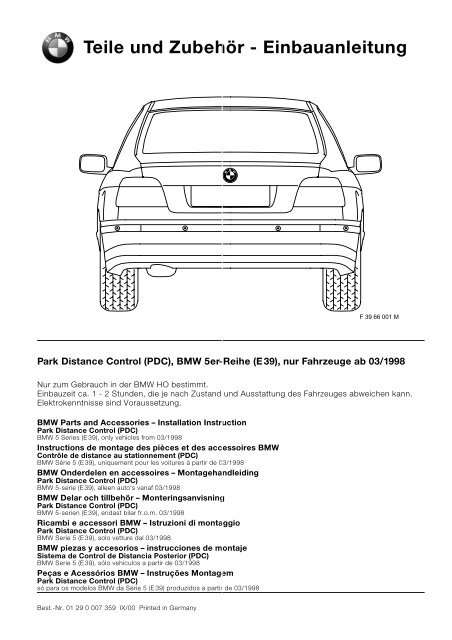 Reequipar a PDC trasero - BMW Carx Spain