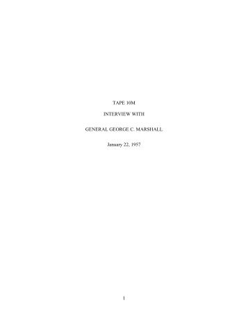 PDF transcript of recorded interview - The George C. Marshall ...