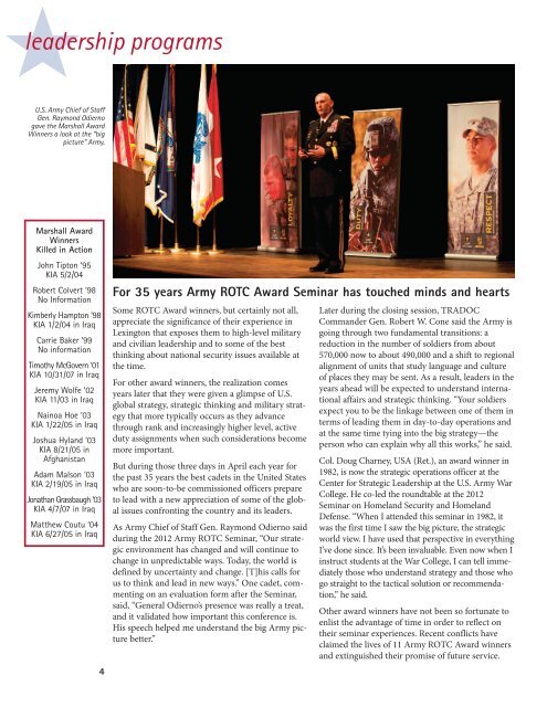 Fall 2012 issue - The George C. Marshall Foundation